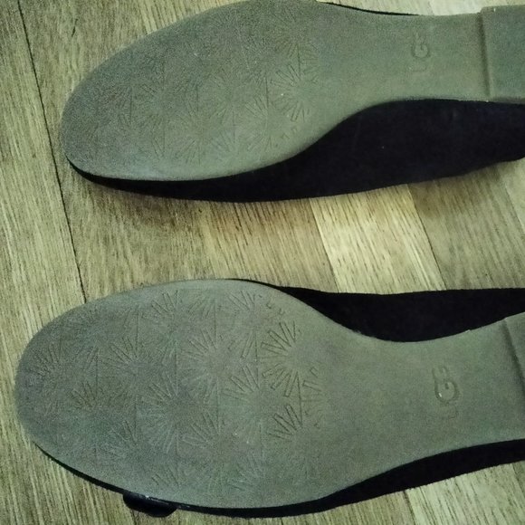 UGGs Black Suede Flats Size 8.5 - Picture 8 of 14